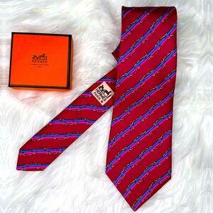 HERMES Chain Print Tie